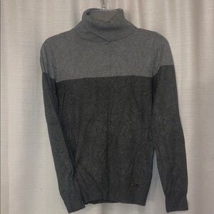 Calvin Klein Women's Two-Tone Gray Turtleneck Sweater